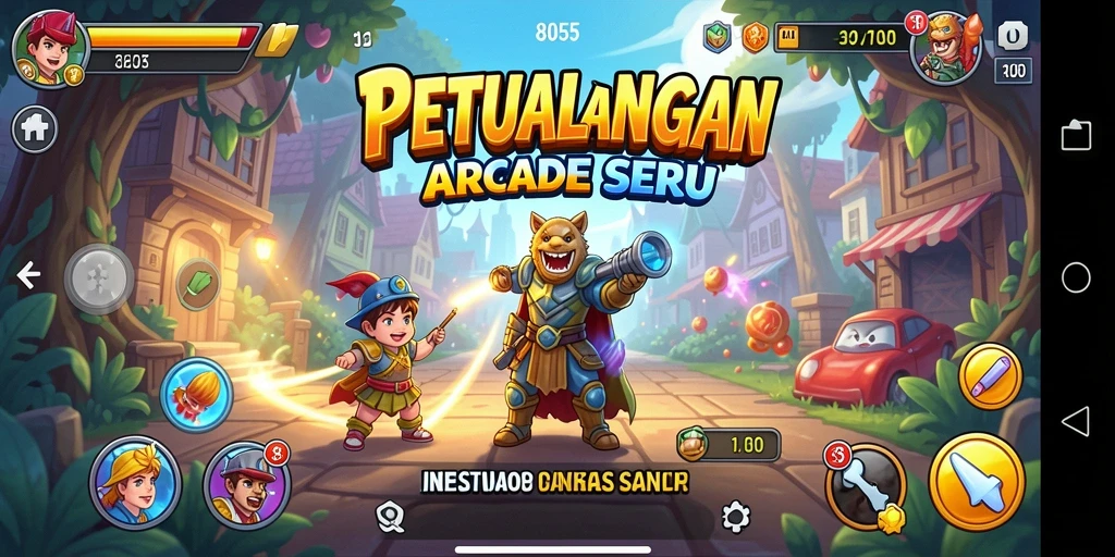 Tampilan gameplay seru dengan berbagai tantangan menarik di 8055.