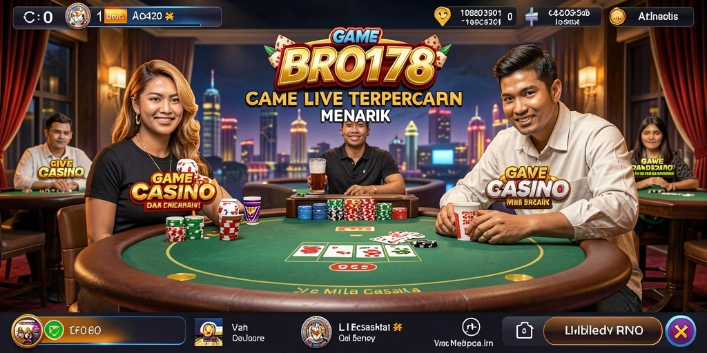 Tampilan menarik gameplay Live Casino di aplikasi BRO178.
