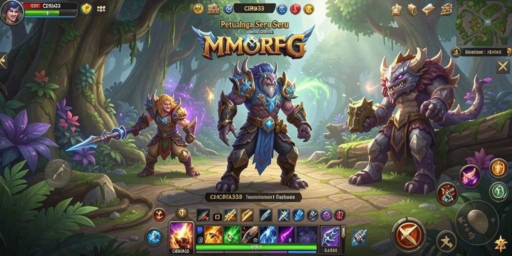 Tangkapan layar gameplay dari CERIA33 yang menunjukkan petualangan seru dalam MMORPG.
