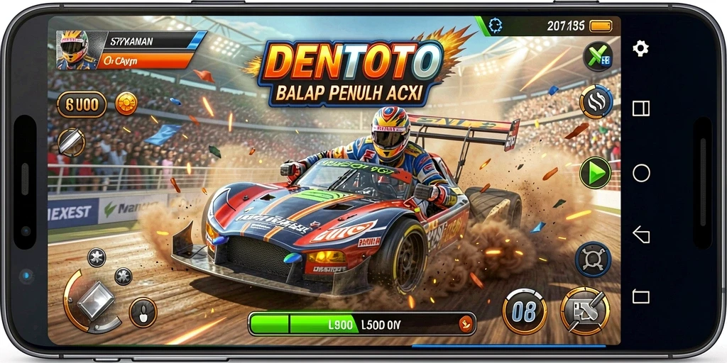 Tampilan menegangkan dari balapan di DENTOTO dengan mobil terbaru.