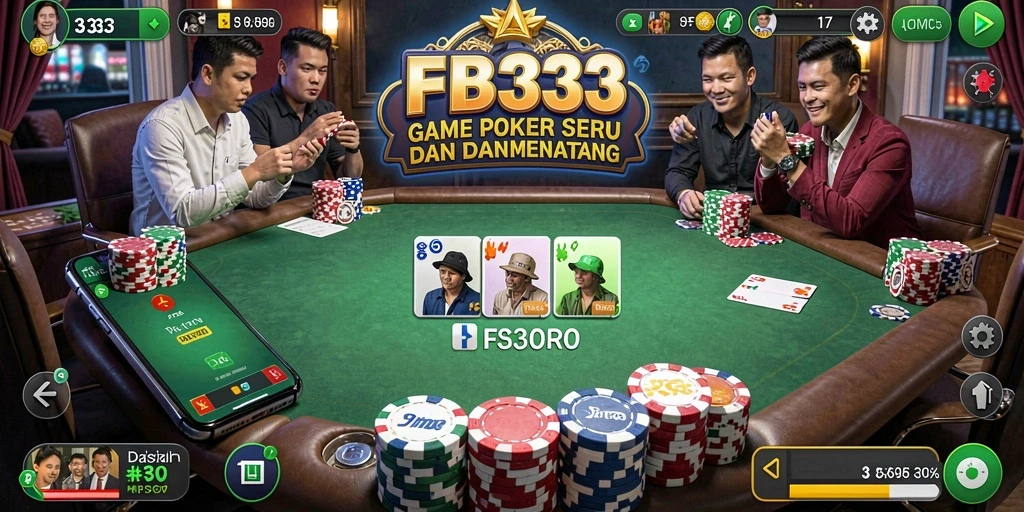 Tampilan screenshot FB333 menampilkan aksi mendebarkan dalam permainan Poker.