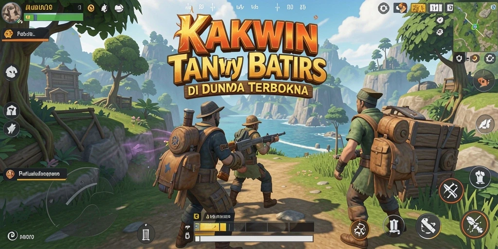 Screenshot utama KAKWIN menampilkan petualangan seru di dunia terbuka.