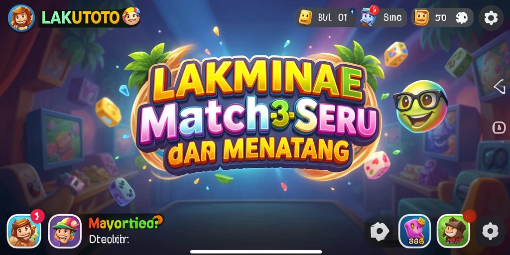 Tampilan gameplay seru dari game Match-3 LAKUTOTO.