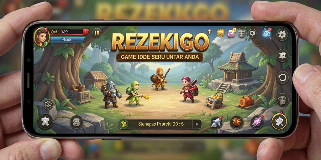 Tampilan gameplay REZEKIGO yang menarik dalam suasana Idle.