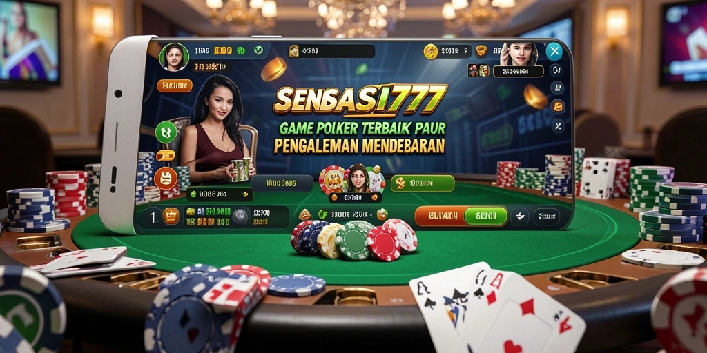 Screenshot gameplay SENSASI777 menampilkan suasana Poker yang mendebarkan.