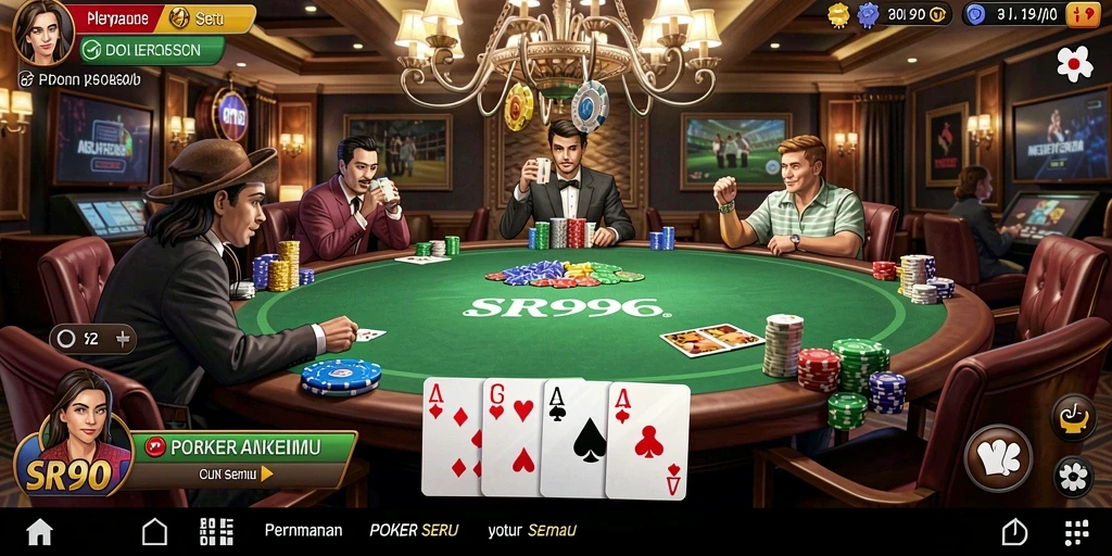 Screenshot menampilkan gameplay seru dari permainan Poker SR996.