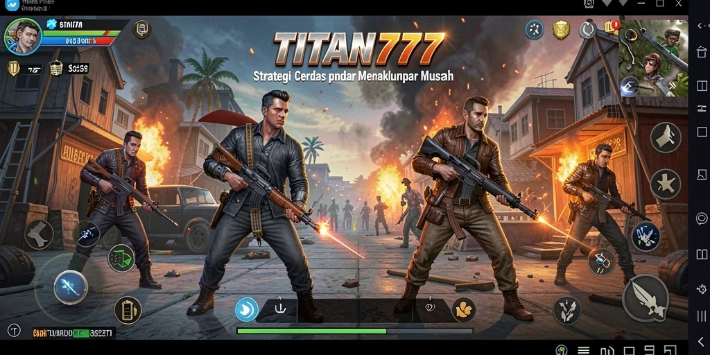 Tampilan gameplay menegangkan di TITAN777 saat merencanakan strategi.