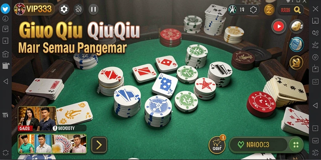 Screenshot VIP333 menampilkan momen seru dalam permainan QiuQiu.